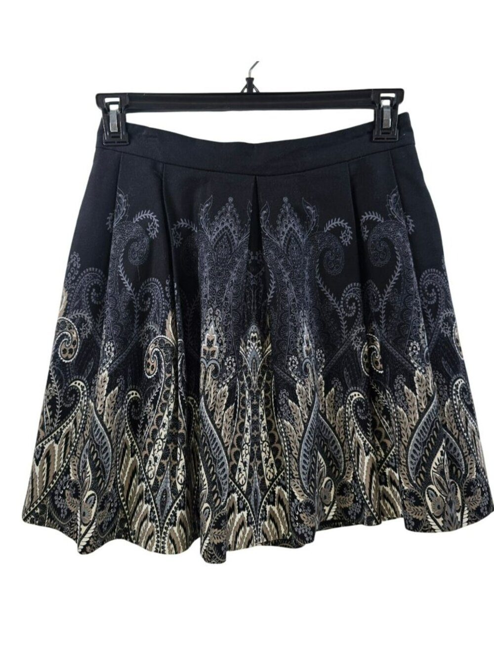 Banana Republic Boho Chic Whimsigoth Flared Knife Pleat Mini Skirt Sz 4 Petite